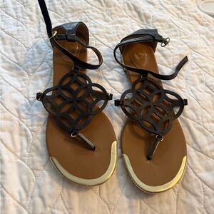 Report Black and Gold Geometric Sandals